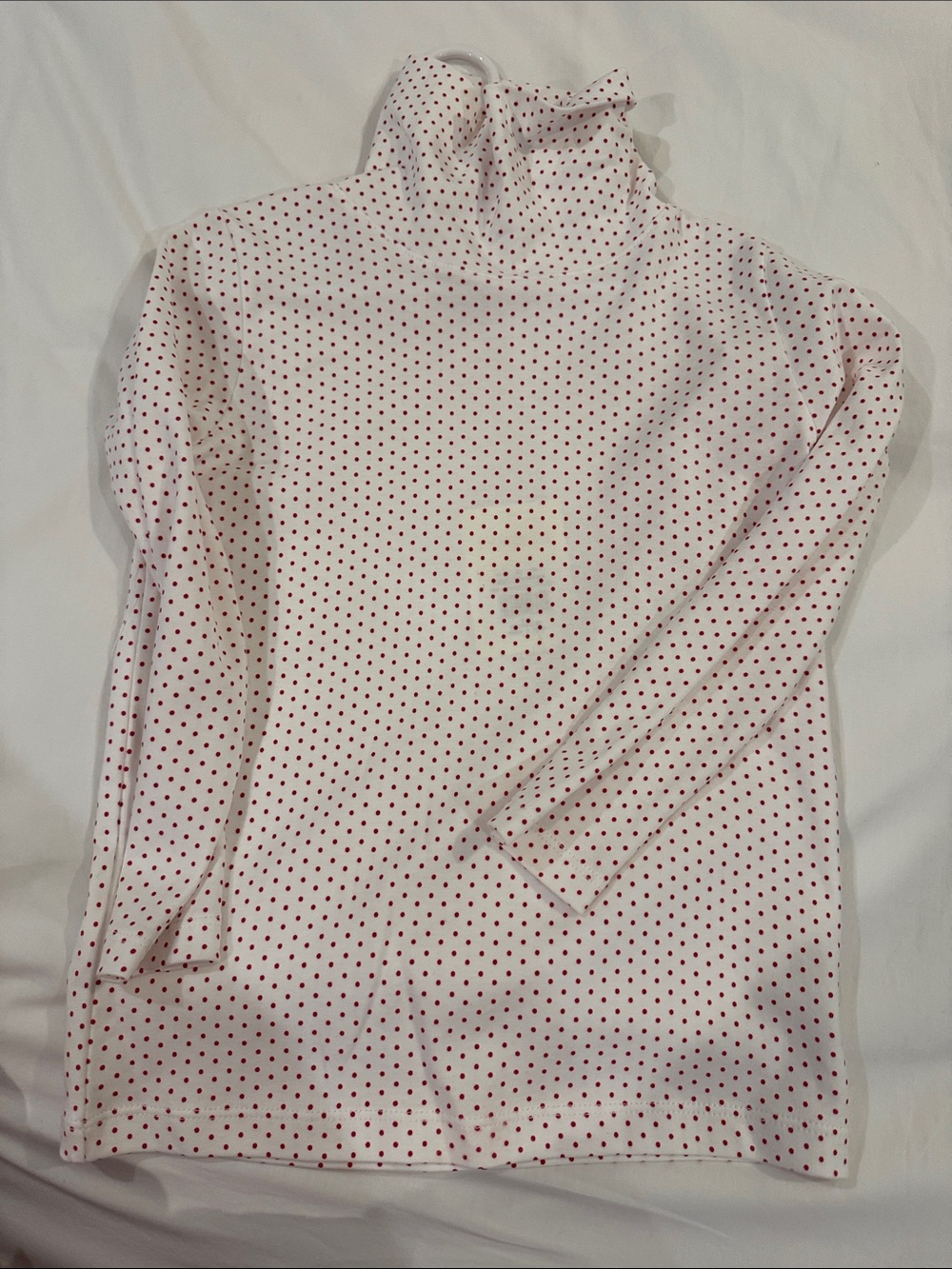The Beaufort Bonnet Company White Turtleneck with Red Polka Dots
